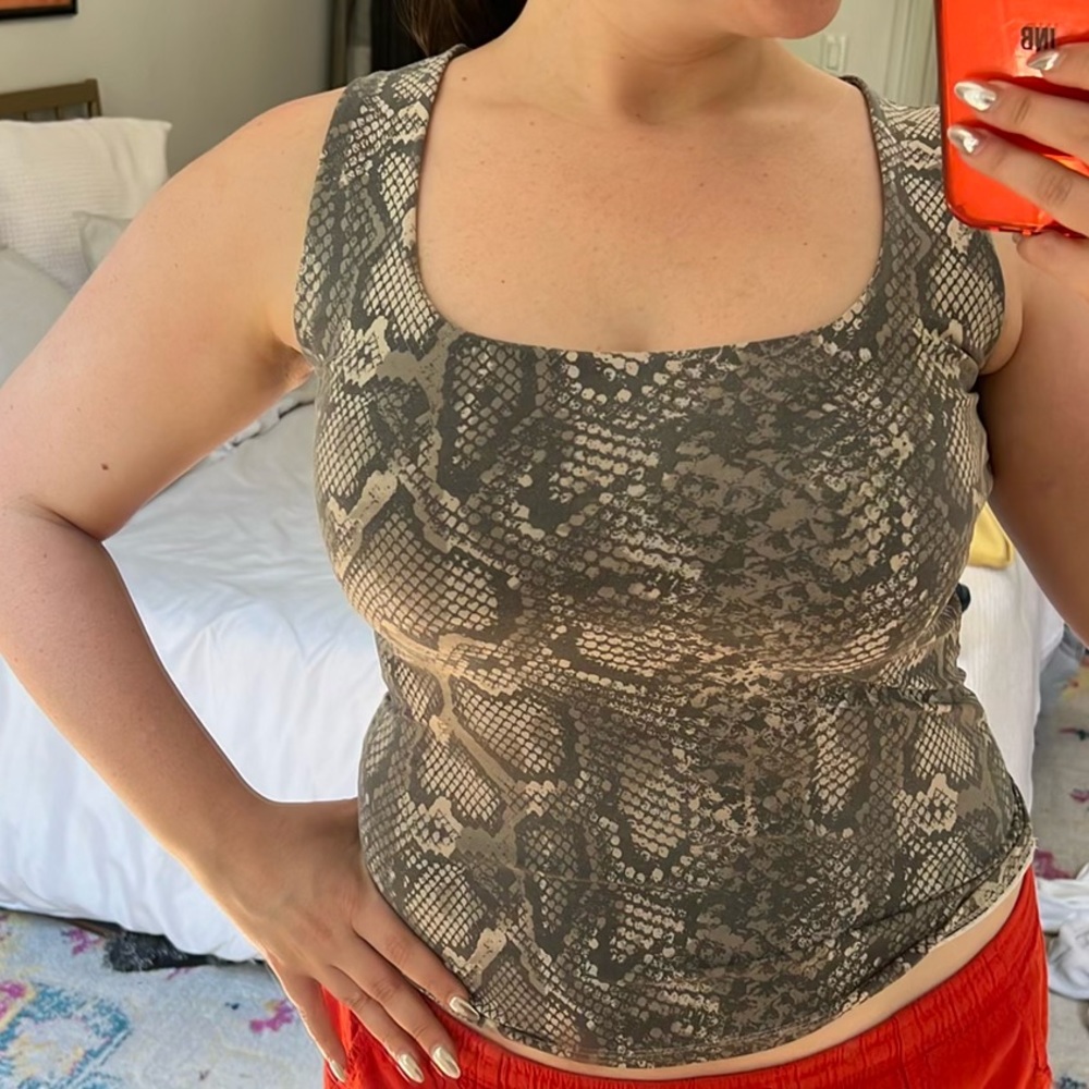 Zara Basic Snakeskin tank top